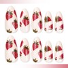 Almond Strawberry Press On Nails
