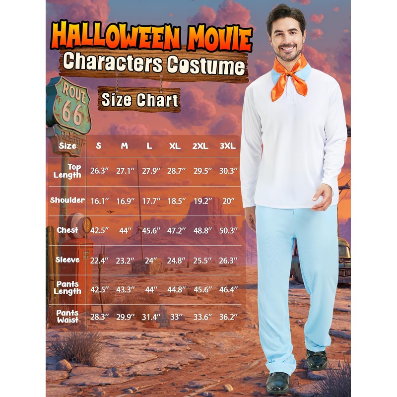 Mahoon Halloween Fred Costumes Cosplay, Azul & blanco, X-Large