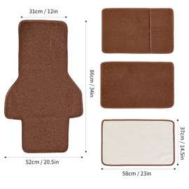 NANSHINE 3Pcs Recliner Slipcovers Armrest Covers for Recliner Chair Non Slip Sherpa Headrest Protector Recliner Chair with Storage Pockets for Sofa Recliner Protector (Brown)