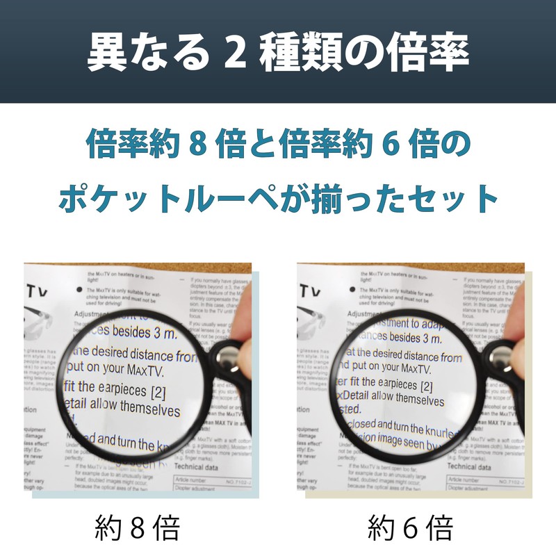 HAMILO Pocket Loupe, Rotating and Foldable, Portable, Approx. 8x, Approx.