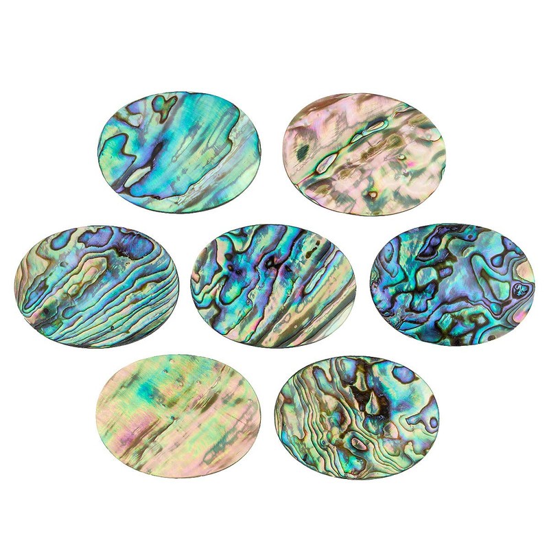 mookaitedecor Abalone Shell Crystal Stone Drawer Knobs with Screws Set