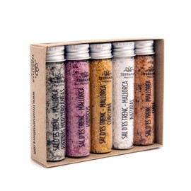 Terramar Mallorca - Sal Marina Gourmet Salts, Set of 5 Sea Salt from Mallorca Perfect Spices Gift Set Salt Set (5 x 20 g)