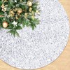 ROMANKAS White Tree Skirt 46 Inch Sequin Christmas Tree Skirts