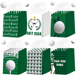 Outus 24 Pcs Golf Party Favor Bags with Handle Golf Themed Party Decorations Portable Gift Bags Golf Candy Treat Goodie Bags Gift Wrapping Paper Bags for Kids Birthday Party Supplies