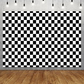 Black and White Checkered Backdrop Photography Backdrops Checker Chess Board Texture Themed Birthday Party Supplies Photo Background