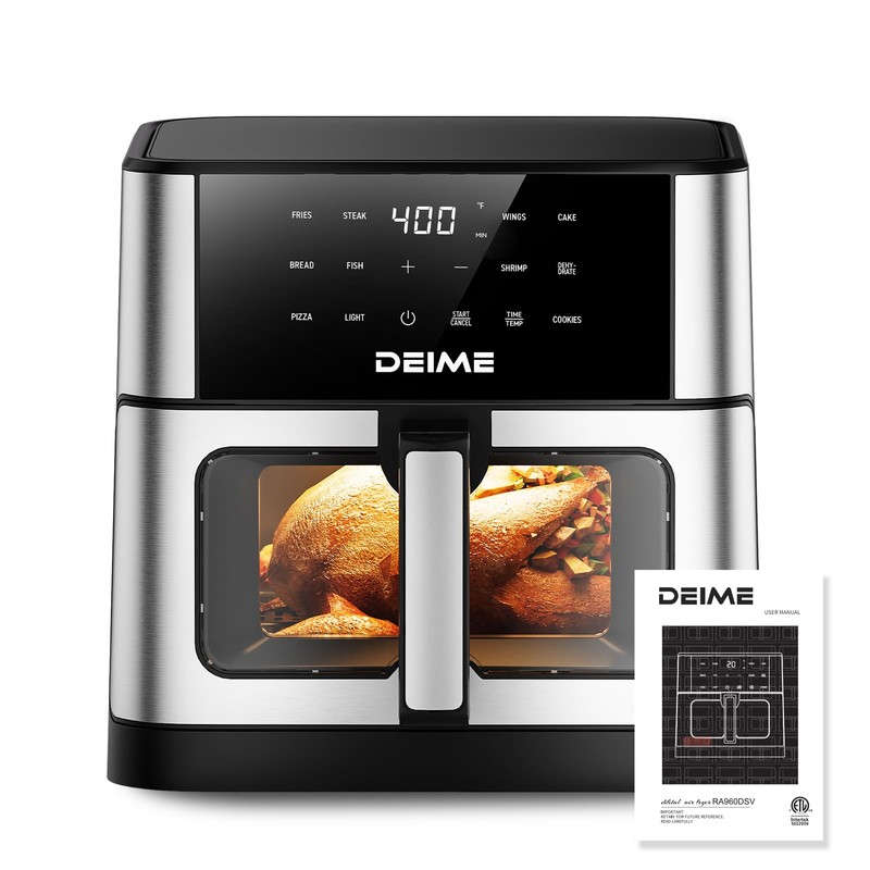 DEIME Air Fryer 10.2 QT Oilless 1700W Large Capacity Oven