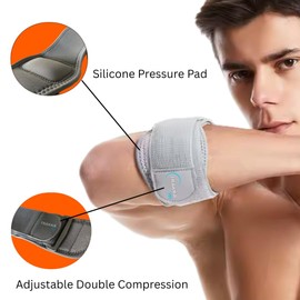TRAKKAPRO adjustable compression elbow support for sports and recovery- Comfortable fit for Golf/ Tennis elbow and every day activities for Men and Woman.