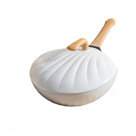High Elegant Shell-Shaped Non-Stick Wok with Lid – Versatility for Effortless Cooking on Gas and Induction Stoves