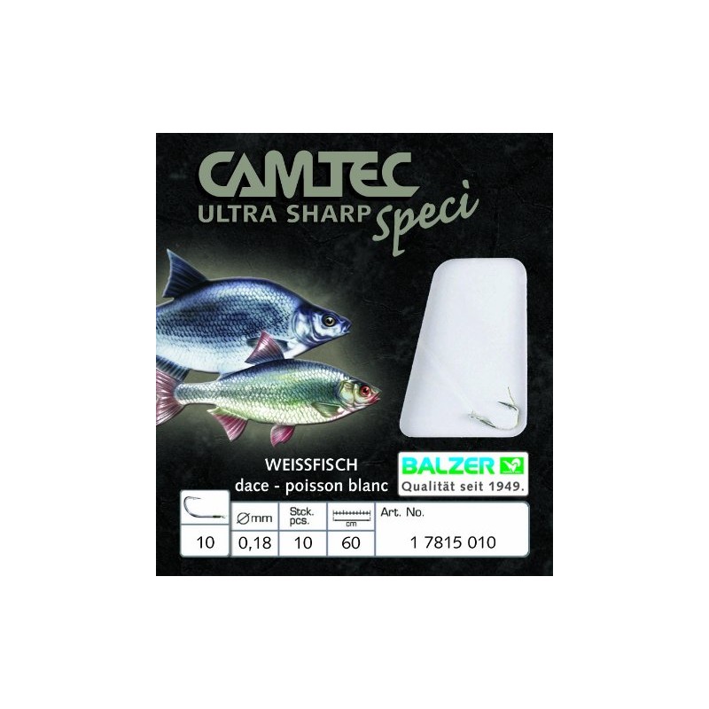 Balzer Camtec White Fish Hooks - 10 Tied Fishing Hooks,