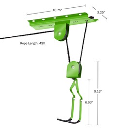 2009 Bike Lane Bicycle Garage Storage Lift Bike Hoist 100LB Capacity Heavy Duty,Green
