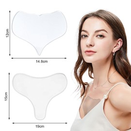 2 Stück Dekoltee Pads Antifalten, Silikon Dekollete Pad, Silikon Brustpolster, Brustfalten Pads, Anti Falten Pflaster, Wiederverwendbare Silikonpads Gegen Brustfalten, Glätten Sie Ihre Haut