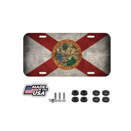 BLVD VINTAGE Florida State Flag Vehicle Front License Plate Auto Car Miami Beach New!