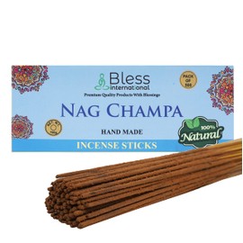 Bless-Nag-Champa 100%-Natural-Handmade-Hand-Dipped-Incense-Sticks Organic-Chemicals-Charcoal-Free Purification-Relaxation-Positivity-Yoga-Meditation Best-Woods-Scent (500 Sticks (26 OZ))
