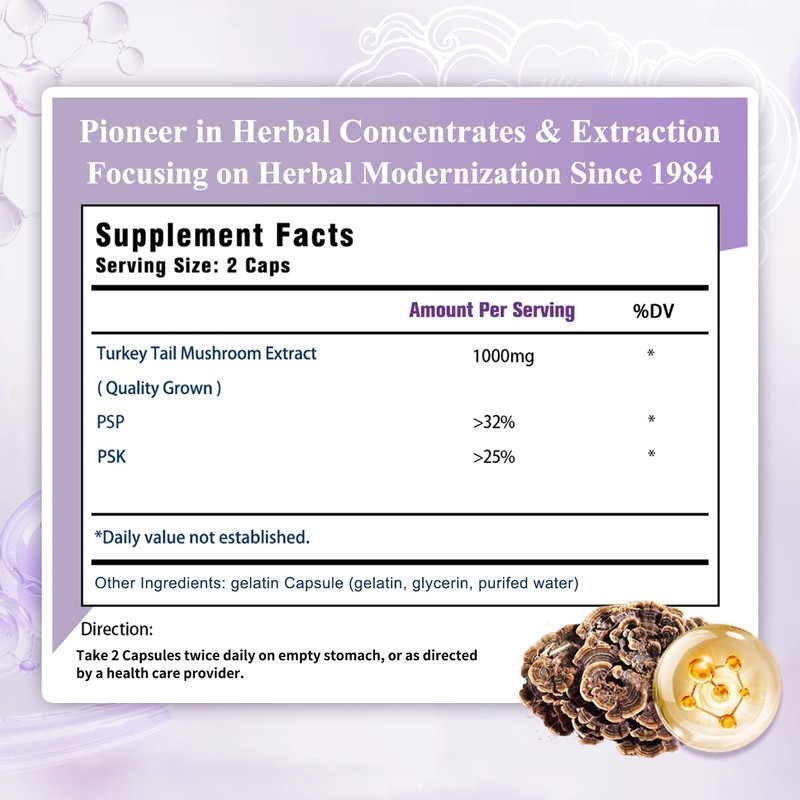Sino-Sci Sino-Sci Turkey Tail Mushroom - PSK>25% & PSP >