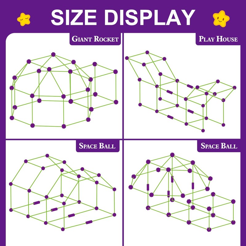 SpringFlower 100 PCS Glow in The Dark Fort Building Kit