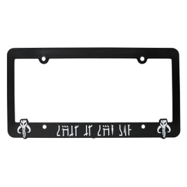 LP Frameworks This The Way (Script) for Mandalorian Fans 3D Raised License Plate Frame | 1 Pack Car License Plate Cover | Universal US License Plate Holder | Auto Accessories (Car, Truck and SUV)