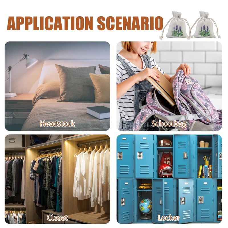 Hioip Pack of 12 Lavender Bags Empty, Scented Lavender Bags