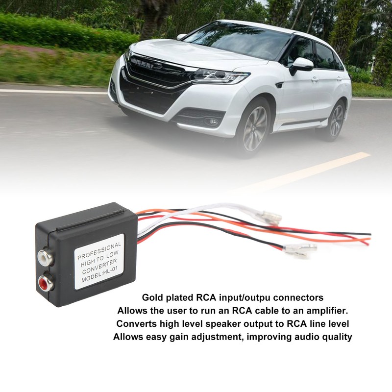 2 Channel Car Speaker to RCA Line Output Converter High