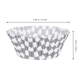 TOPPERFUN 200Pcs Checkered Cupcake Liners, 2.95in Black and White Checkered Baking Cups Mini Cupcake Liners Cup Cakes Wrappers for Birthday Party Race Car Theme Decorations