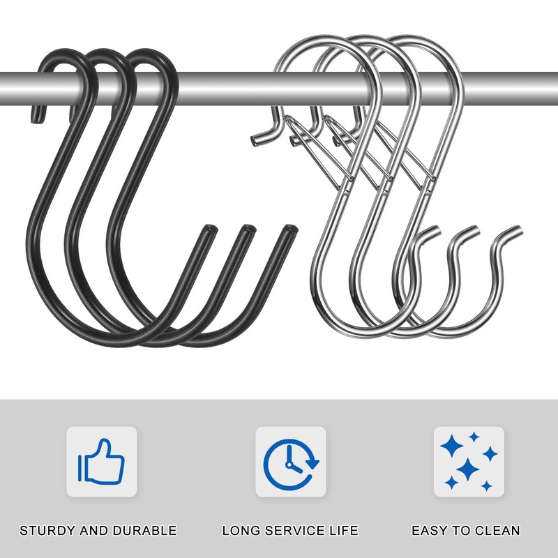 HARFINGTON 36pcs S Hooks 2.4" Metal Hanging S Shaped Hooks