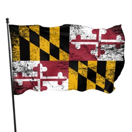 Maryland Flag 3x5 Ft with 2 Brass Grommets Large Banner Yard Outdoor Flag For Lawn Patio Yard Garden Home Outdoor Decor Fade Resistant Banner