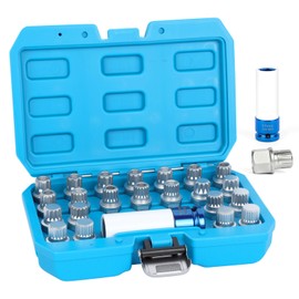 BELEY 23pcs Wheel Lock Lug Nut Remover Kit, Automotive Wheel Anti-Theft Screw Removal Key Socket Set with Adapter Compatible with VW (23pcs for VW)