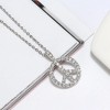 Ginger Lyne Collection Peace Sign Pendant Necklace for Women Sterling