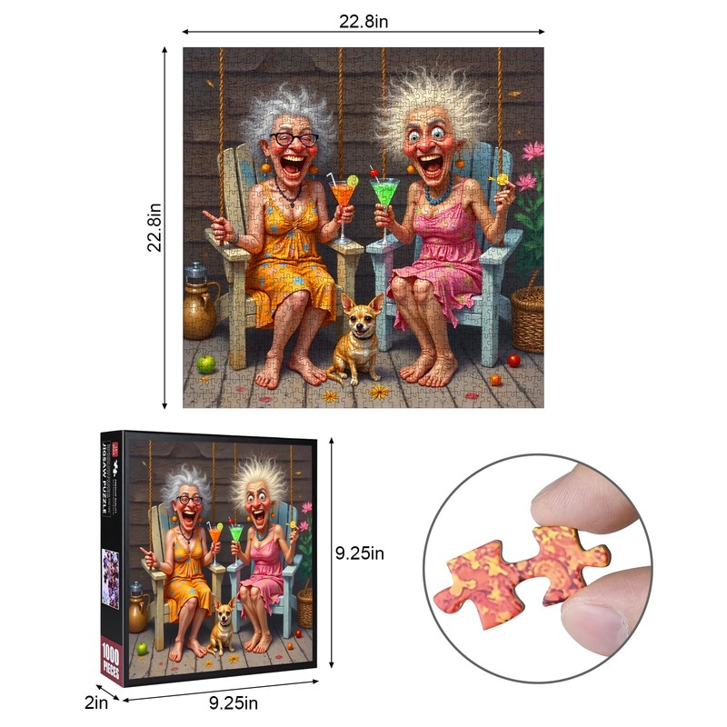 1000pcs Jigsaw Puzzle for Adults - Happy Grandma Puzzle, Paper