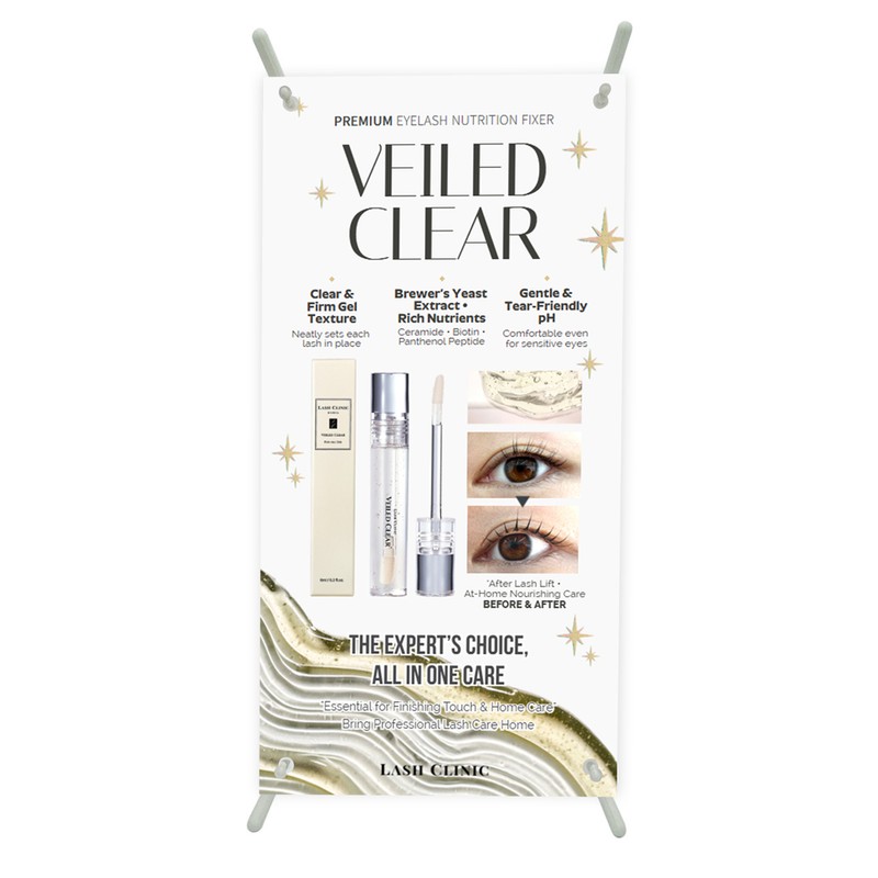 [Bora Medicos] Lash Clinic Veiled Clear Mini Banner (Includes Holder)