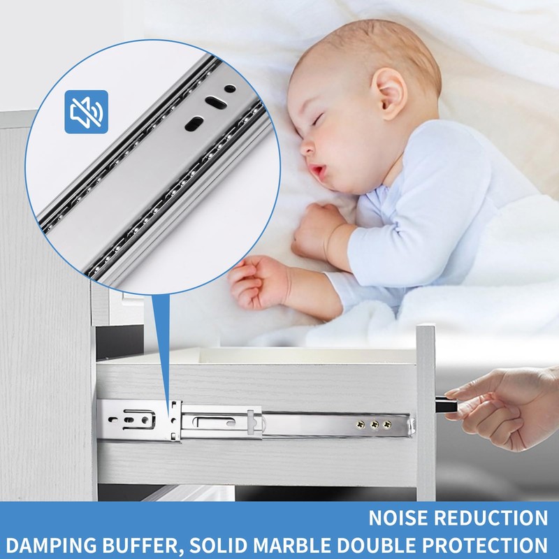 22 inch Drawer Slides 4 Pairs (8pcs) Soft Self Close