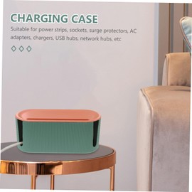 SHINEOFI Green Japanese Style Cable Storage Box for Desktop Electric Socket Case Organizes Charging Cables Tidy Living Space Durable and Stylish Design