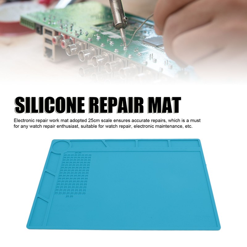 Silicone Soldering Mat with 25cm Scale Prevent Slipping Watch Repair