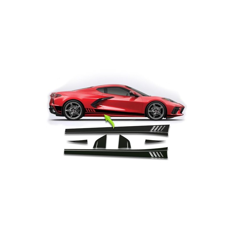 BENINI DESIGN STUDIO Rocker Panel Side Racing Stripes Decals Compatible