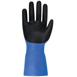 StrongHand Cut Resistant Chemical Protection Gloves, Double Coated, Cut Resistance Level F (!), 30 cm Long, Blue/Black, Size 8 to 12 (1, 10/XL)