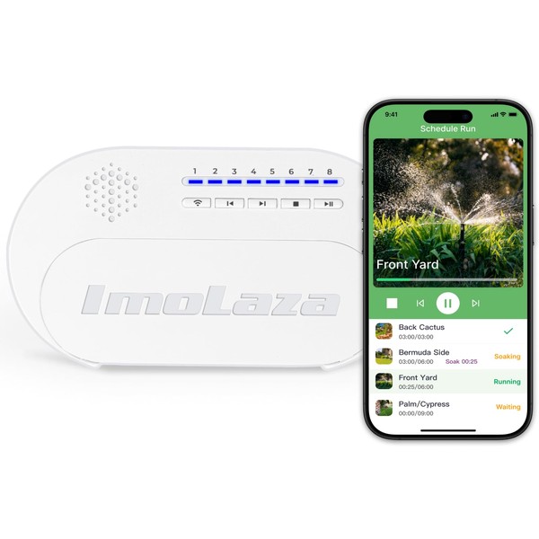 ImoLaza MINI Smart Sprinkler Controller, 4-Zone WiFi Irrigation Controller, Easy