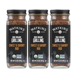 Watkins Organic Grilling Sweet and Savory Rub, 3.6 Oz, 3-Pack
