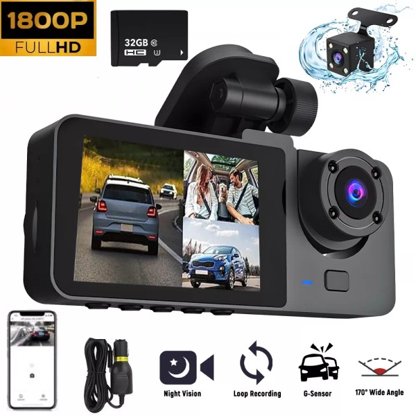 Unbranded HD 1080P Dual Lens Car Camera Dash Cam Front/Rear/Ins