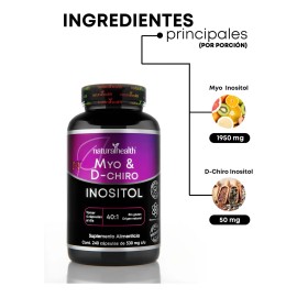 240 Caps Myo Y D-chiro Inositol Naturalhealth Premium Sabor Sin sabor                                                                                 