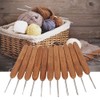 Crochet Hooks Set, Knitting Needles Bamboo Handle PortableBraiding Weaving Tool,