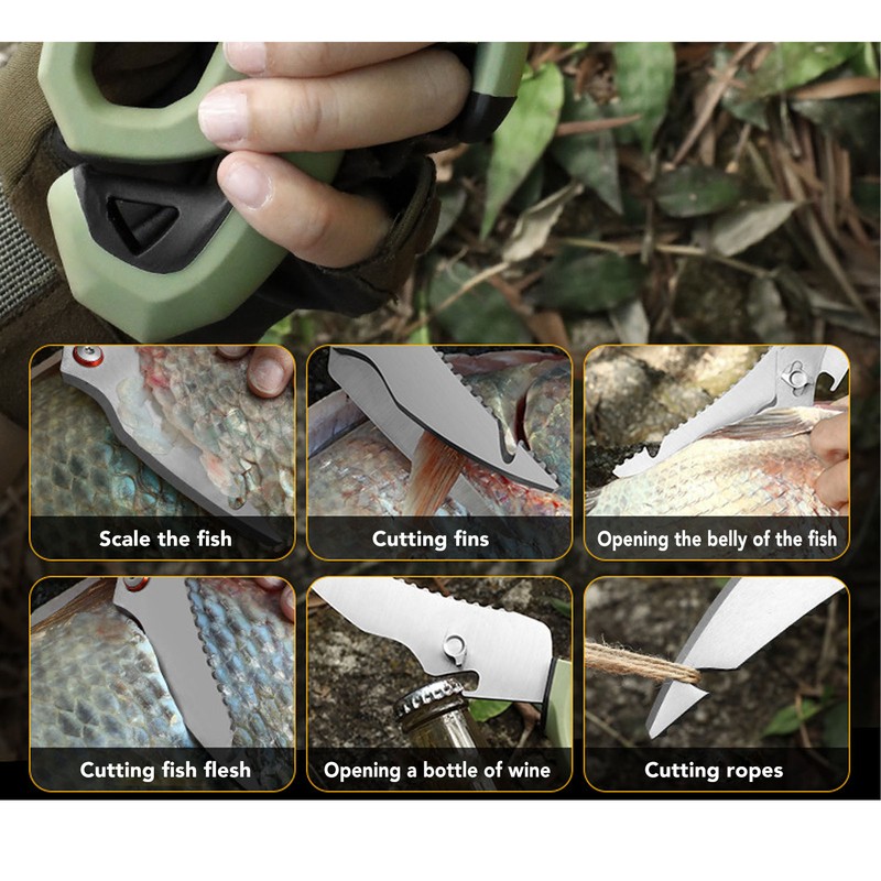 Stainless Steel Kitchen Scissors Multipurpose Detachable Fish Scissors for Kitchen