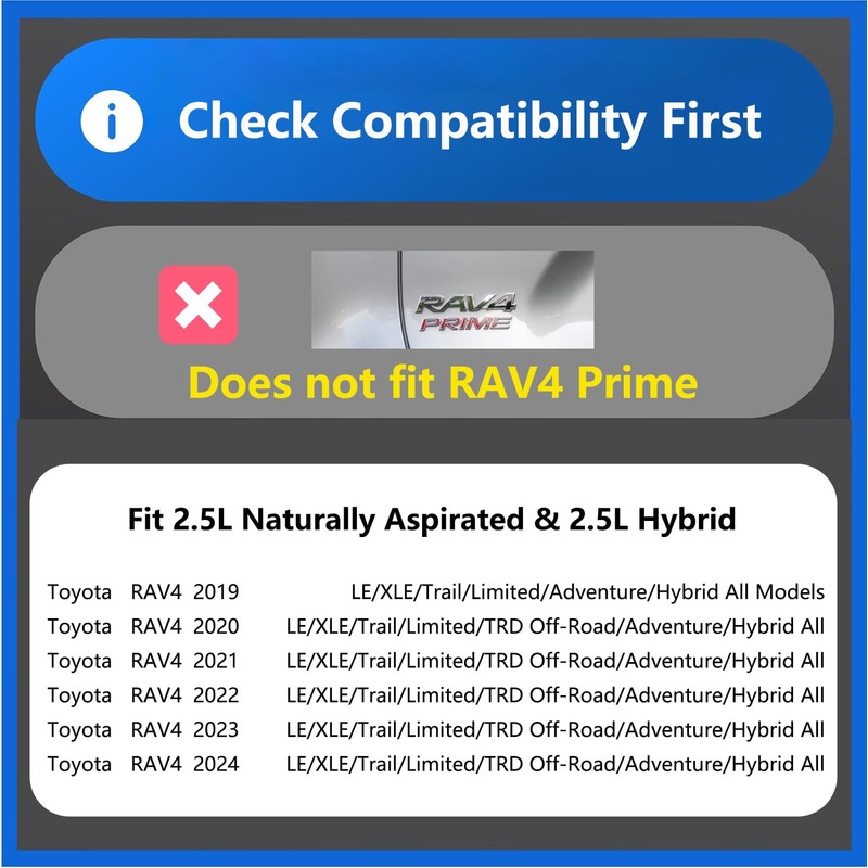 AutoQi For 2019-2025 Toyota RAV4 Trunk Hidden Storage Box, SUV