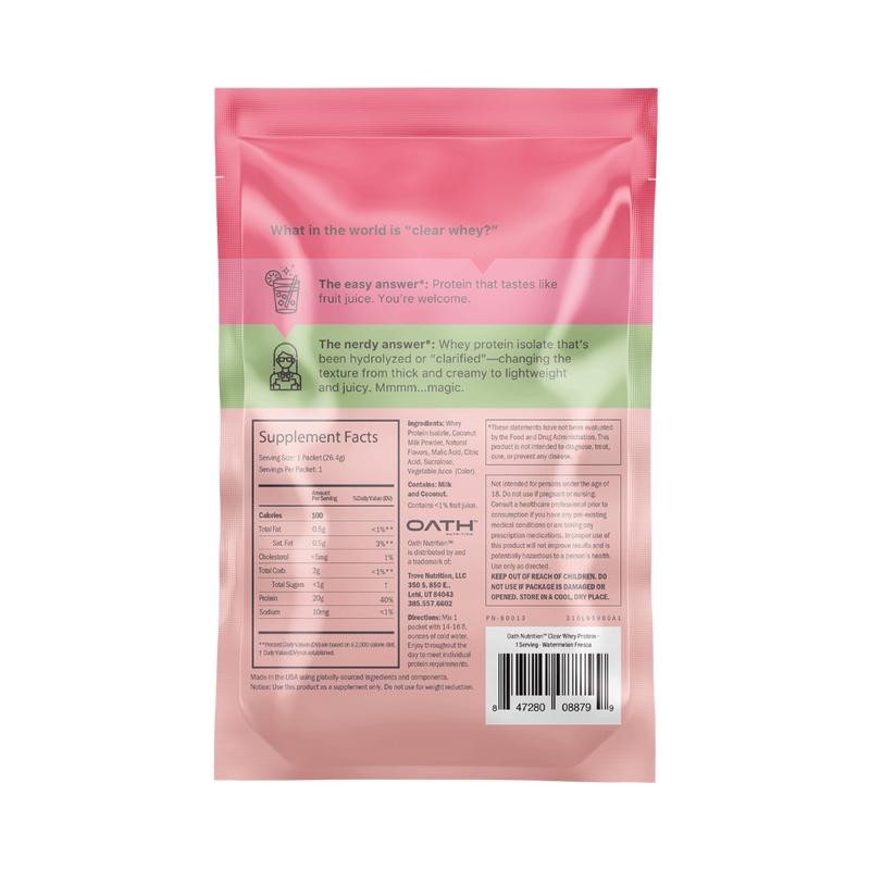 Clear Whey Protein Powder - Singles Serving Samples:_Icy Blue Razz