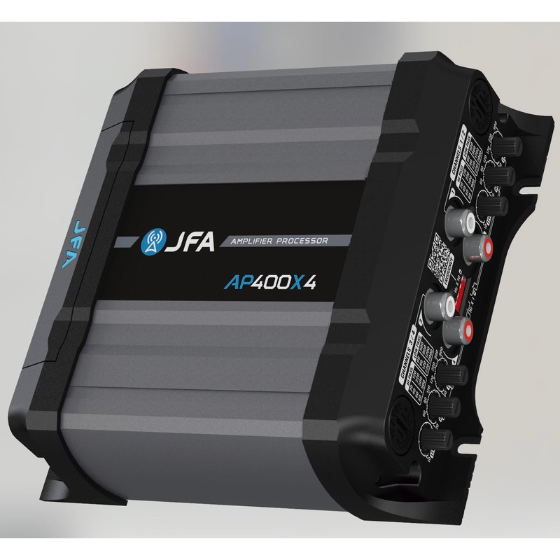 2-in-1 Built-in Audio Processor & Car Amplifier 400X4 Class D