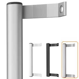 T-HAKEN Sliding Glass Door Handle with Square Hole- Patio Door Handle Replacement with Long Leg and 6-5/8" Distance Between Holes, Silver. (1 Unit)