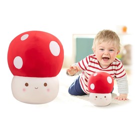 YideOtmz Cute Mushroom Stuffed Plush Toy, Red 3D Soft Mushroom Plush Plushie, 13.7‘’ Mushroom Hugging Plush Pillow, Gift for Girls Boys Home Decor Christmas Valentines Party