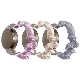 EANWireless Compatible for Garmin Lily 2 Watch Band,14mm Soft Cloth Elastic Scrunchie Watch Band With Silver Quick Release Ear Women Replacement Accessory Compatible for Garmin Lily2 Bands