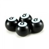 4 x Valve Caps Billiard 8 Ball Black Caps Car