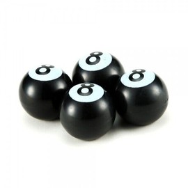 4 x Valve Caps Billiard 8 Ball Black Caps Car Motorcycle Bicycle