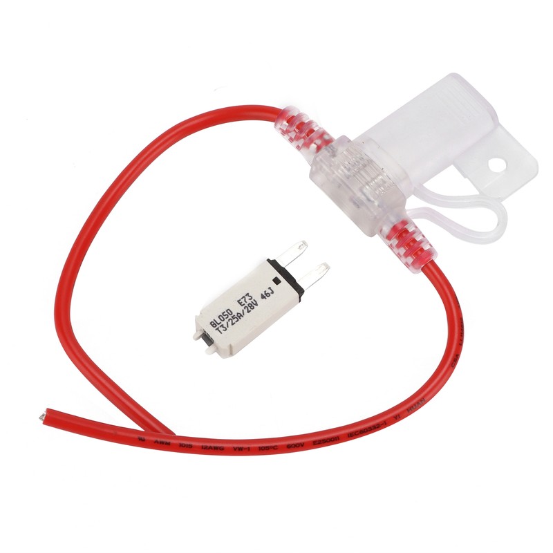 Fuse Holder with T3 Manual Reset Fuse Wire 25Amp 12AWG