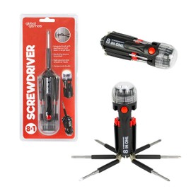 Tool Tech 53390 8-in-1 Screwdriver Multi-Tool with Torch